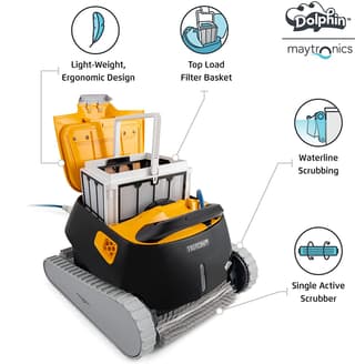 Dolphin Triton PS Robotic Pool Cleaner with Extra-Large Filter Basket