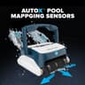 Blue Helix Robotic Pool Cleaner with Smartphone App, Dual Oversized Filters, Waterline Cleaning, Focus Mode, & AutoX Pool Mapping