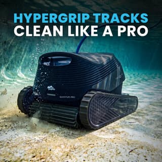 Continuous rubber tracks on a Dolphin robotic pool cleaner